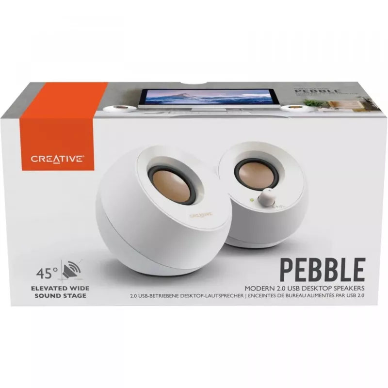 Creative Pebble 2.0 lauakõlarid, valge
