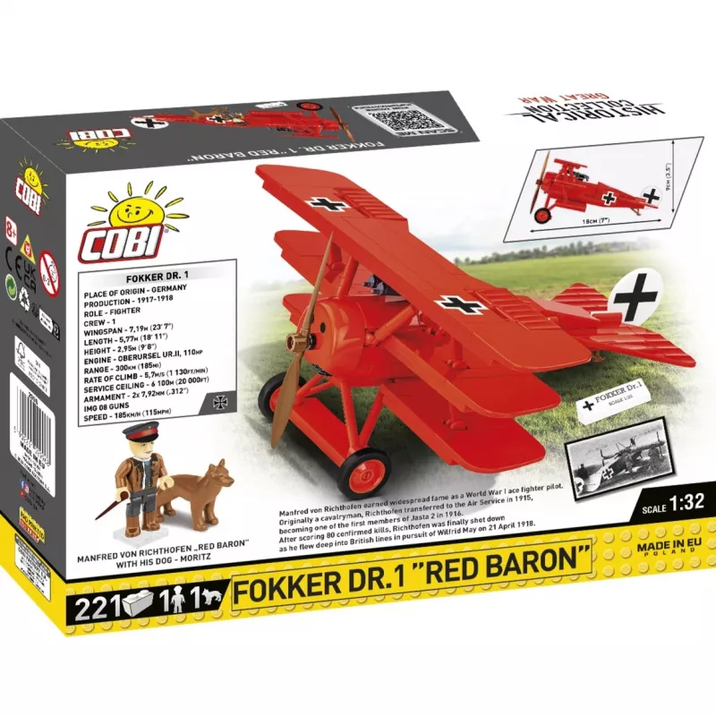 Klotsid Fokker DR.1 Red Baron 221 klotsi