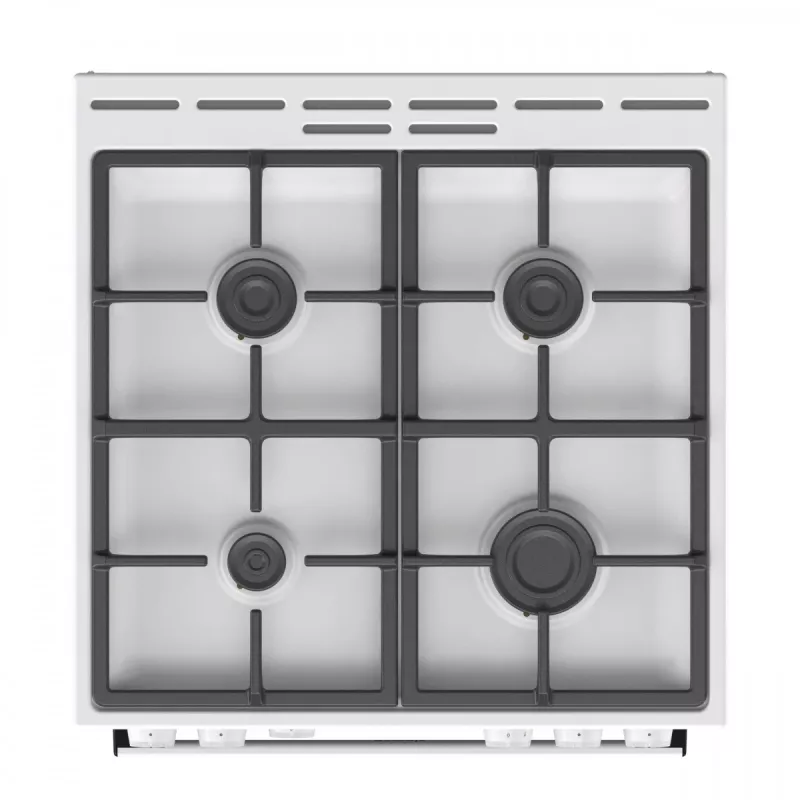 Põrandal seisv gaasipliit Gorenje GG6A10WFFM, valge, 4-põletiga pliit, 72 L gaasiahi, pöörlevad esijuhtnupud