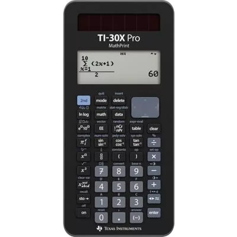 Teaduslik kalkulaator Texas Instruments TI-30X Pro MathPrint (mudel 30XPROMP/TBL/2E5) MathPrint-ekraaniga