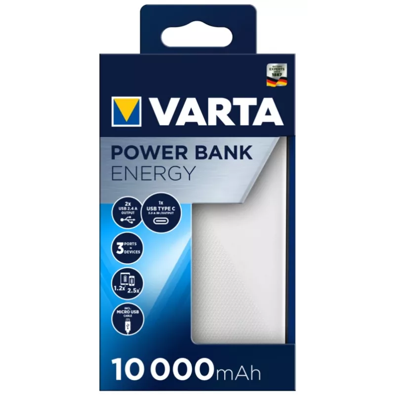 Kaasaskantav laadija Varta Energy 10000, 10000 mAh