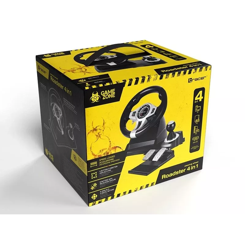 Tracer TRAJOY46524 Mängukontroller Must Rool + Pedaalid PlayStation 4, PlayStation 3