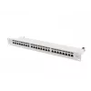 Patch panel 1U LANBERG PPS7-1024-S — 24 pordiga, Cat7, F/UTP, metall, 1U (445×102×44,5 mm)