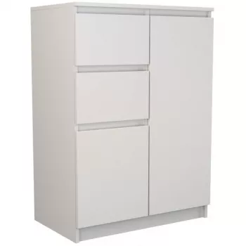 Kummutipealne e-pood 2D2S BIEL — 2 sahtlit, valge, 700×400×970 mm, puitlaastplaat