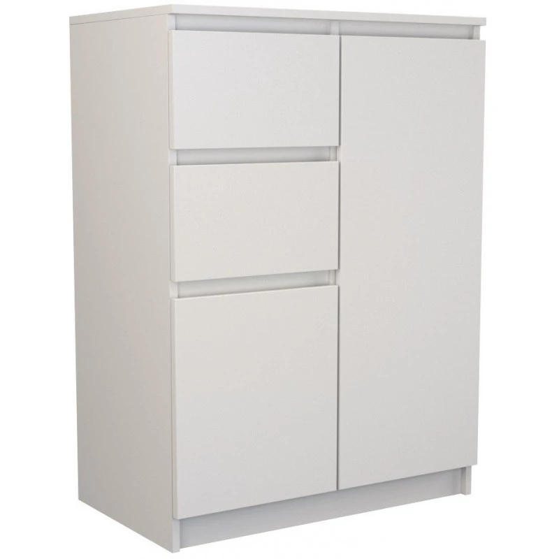 Kummutipealne e-pood 2D2S BIEL — 2 sahtlit, valge, 700×400×970 mm, puitlaastplaat