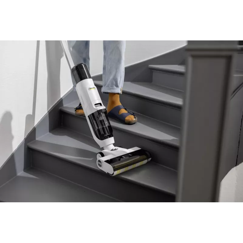 Põrandapesur-tolmuimeja Karcher FCV2 Natural N 1.056-101.0 — aku 21,6 V, tööaeg 25 min, 160 W, kuiv- ja märgpuhastus, kotita, LED-ekraan