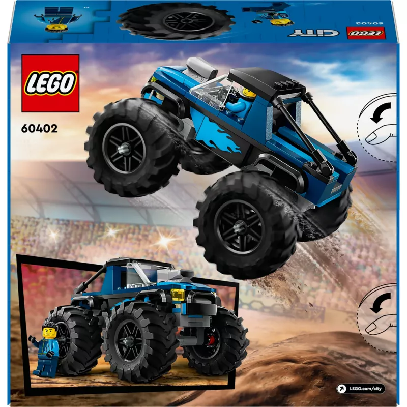 Ehitusmänguasi LEGO City 60402 Sinine Koletisveok suurte rehvidega, 148 osa, 1 minifiguur, vanusele 5+