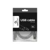 USB 2.0 A-pistik B-pistik 6 jalga kaabel, hall värv
