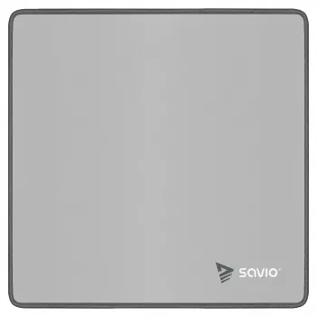 Mängurite hiirematt SAVIO Turbo Dynamic S — hall, 250×250 mm, 2 mm paksune, õmmeldud servadega, libisemiskindel kummist alus