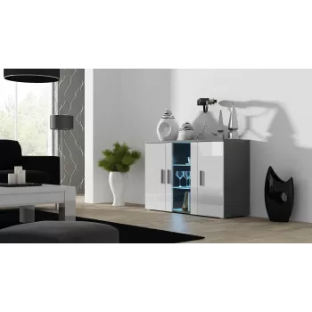 Cama Kummut 120 cm SOHO S7 hall/valge läikiv