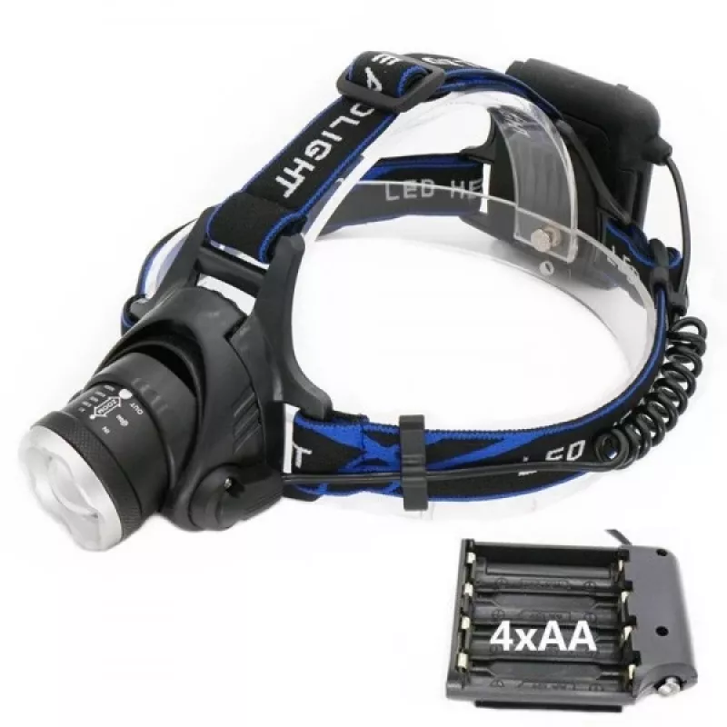 Pealamp ESPERANZA EOT005 — LED Cree T6, 3 W, 600 lm, AA x2, alumiiniumkorpus, veekindel, põrutuskindel, reguleeritav peapael