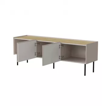 TV-kapp Cama Meble FELLINI 150x40x52 cm, kašmirvärvi raam, õlitatud tammepuidust pealispind