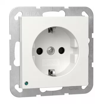 Gira seina/lae SCHUKO LED-valgusti mudel 417003 integreeritud Schuko pistikupesaga