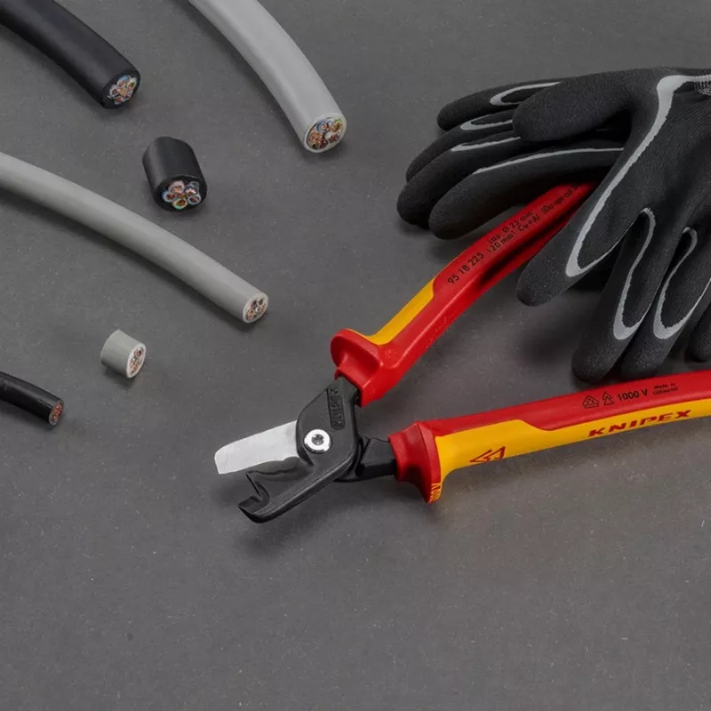 Kaablilõikurid Knipex 95 18 225 VDE, isoleeritud käepidemed, pikkus 225 mm
