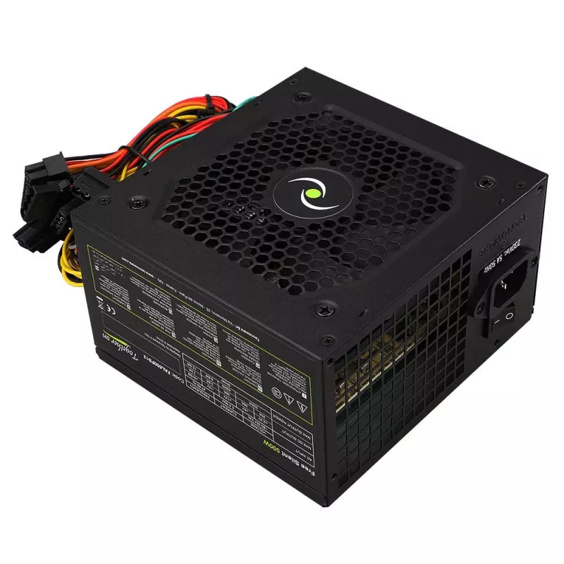 Toiteplokk TECNOWARE Free Silent 500 W — ATX, 20+4 pin, 120 mm ventilaator, 86% efektiivsus