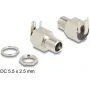 DeLOCK pistik DC 5.5 x 2.5 mm emane ühenduspistik jootmisega nurga all 20 V 10 A