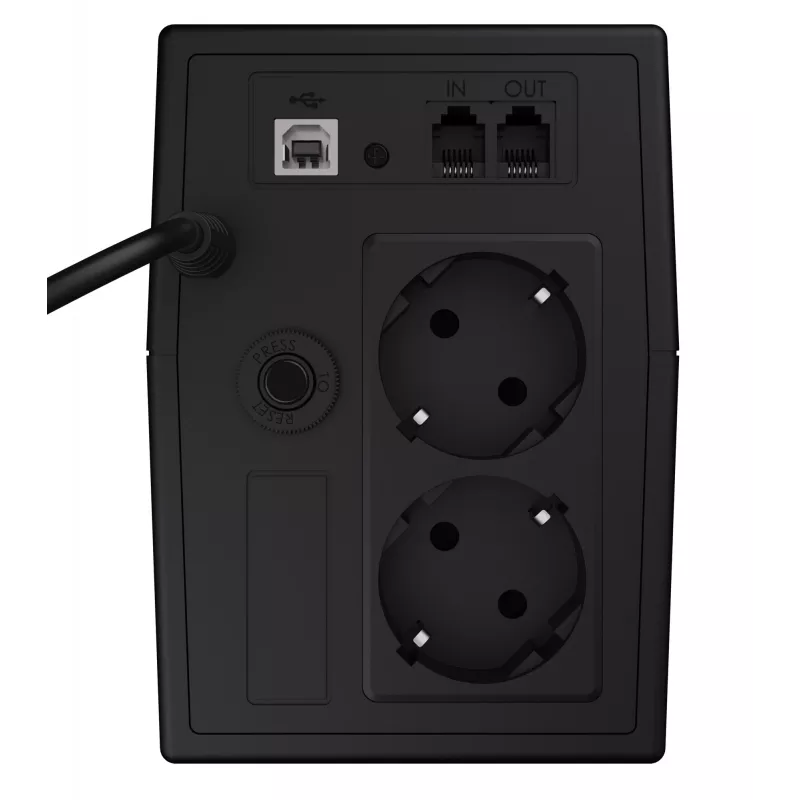 Katkematu toiteallikas Green Cell UPS02 0,8 kVA (480 W) Line-Interactive, LCD, 2x F-tüüpi pistikupesa, USB-B, RJ-45, RJ-11