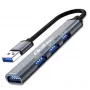 USB-jaotur QOLTEC 53793 — USB 3.0 sisend, 3× USB 2.0 porti