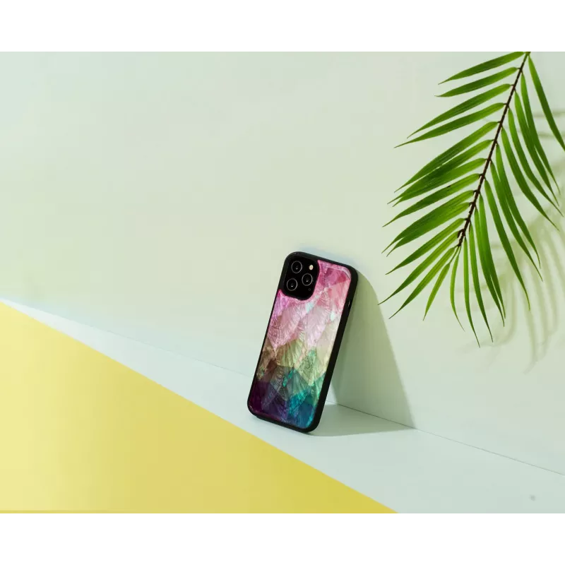 Kaitseümbris iKins Apple iPhone 12 / 12 Pro jaoks — vesilille disain, must