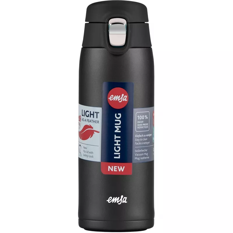 Reisikruus EMSA N2151700 0,4 L, mattmust, klappkaas
