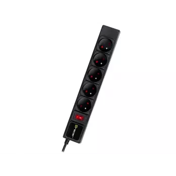 Liigpingekaitse TRACER PowerGear Tracer 47138 5 m must pistikupesadega pikendusjuhe 5 m kaabliga