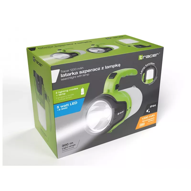 Taskulamp TRACER TRAOSW46895 1200 mAh taaslaetava akuga, käeshoitav otsingutuli