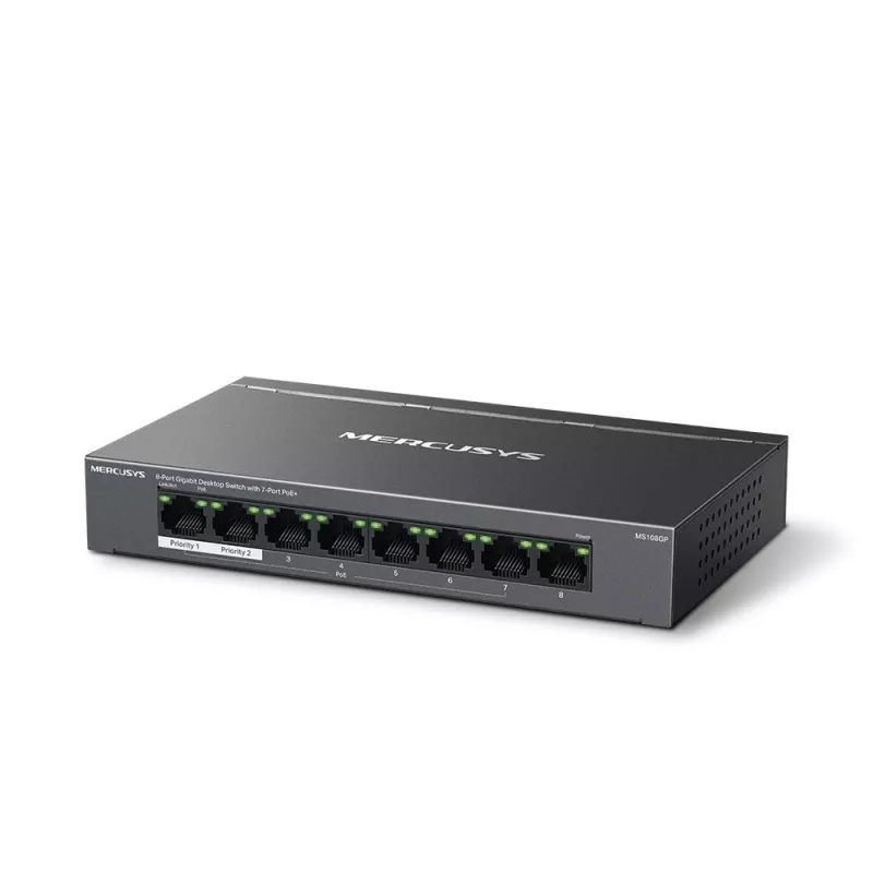 Mercusys MS108GP 8 pordiga Gigabit lauavõrgulüliti 7 PoE pordiga