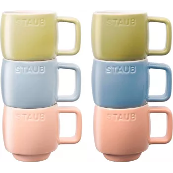 Keraamilised kruusid Staub 6-osaline komplekt Mitmevärviline 100 ml - 6-osaline tee/espressotassid