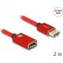 DeLOCK DisplayPort pikenduskaabel 8K 60 Hz 2 m punane metall ilma riivita