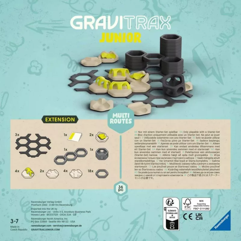 GraviTrax Junior laiendus Mitmed marsruudid, raudtee
