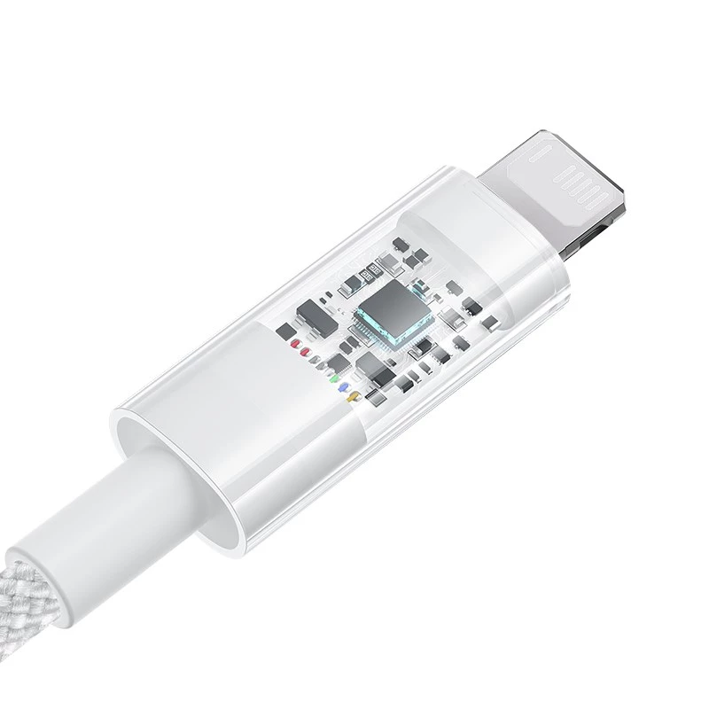 Baseus Gem USB to IP 2.4A kiirlaadimiskaabel 2 m valge