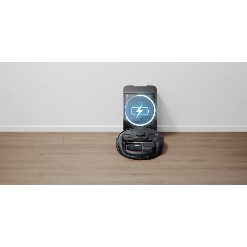 Robot vacuum Eufy E20 Must — round, dust-bag base station, 150 min runtime, 35 cm diameter