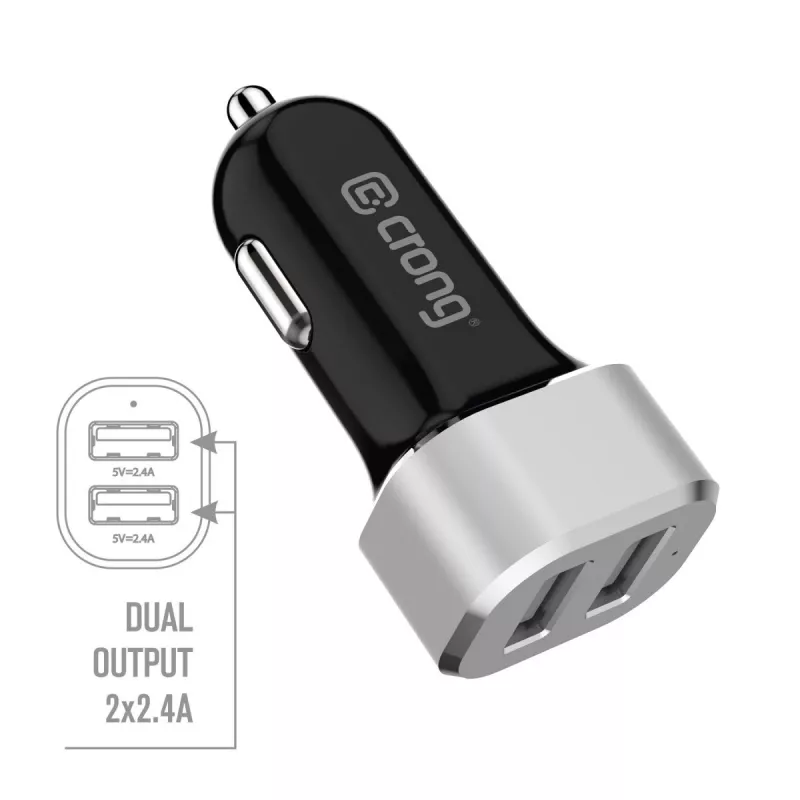Auto laadija 2xUSB 2.4A alumiinium