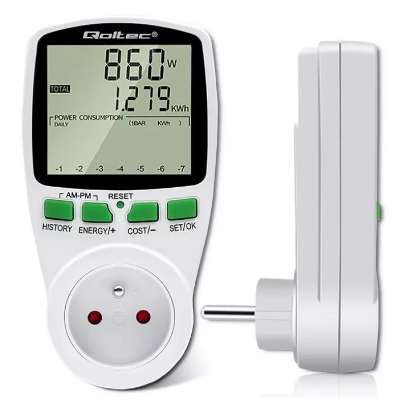 Võimsusmõõtur QOLTEC PM0627 3680W ajalooga — QOLTEC PM0627 3680W