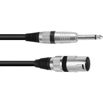 XLR–6,3 mm mono adapterkaabel Omnitronic 3022519B — 1× XLR 3-kontaktiline kuni 1× 6,3 mm mono, 2 m