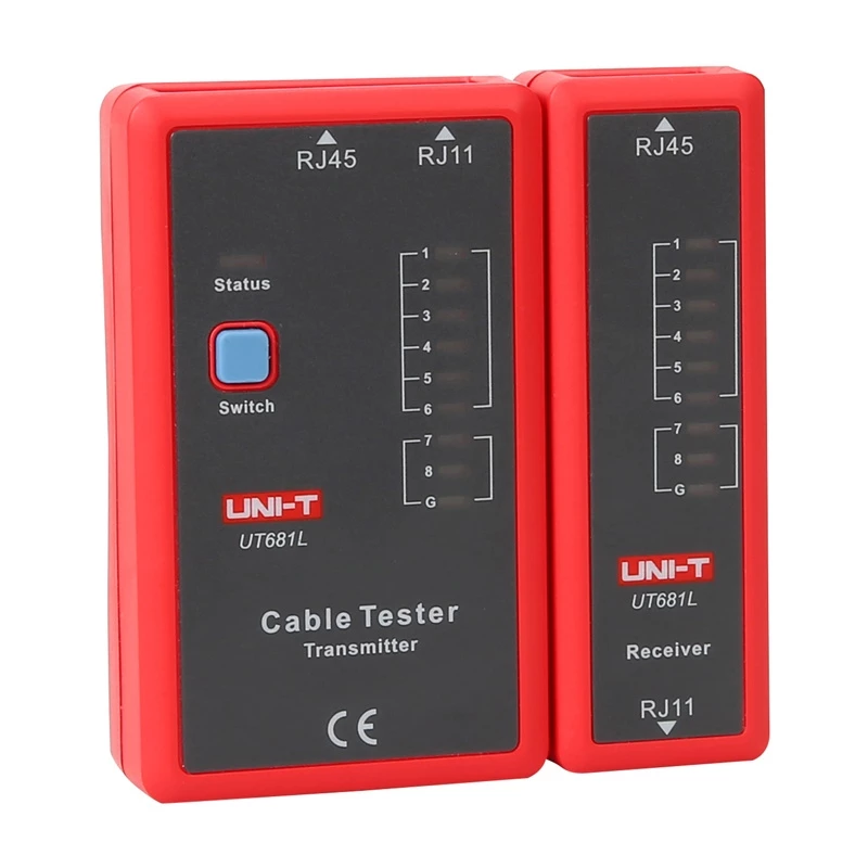 Võrgukaabli tester Unit UT681L RJ45 ja RJ11 pistikutele, järjepidevuse ja juhtmestuse kontroll
