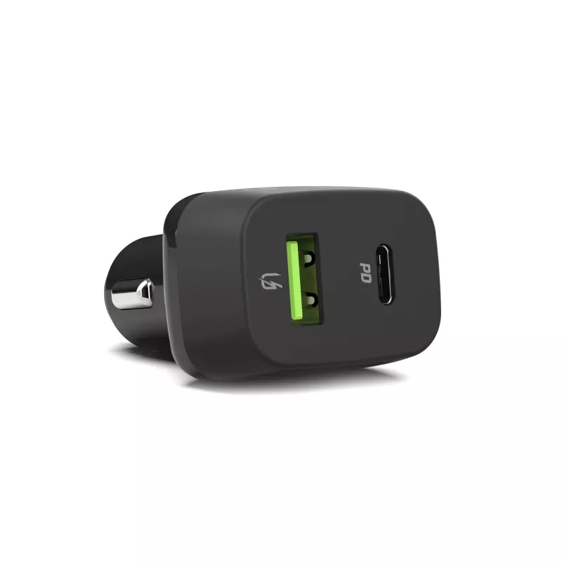 Autolaadur mobiilseadmetele roheline Cell CAD33, 42 W, USB-C PD + USB-A QC3.0, 12/24 V sisend, 5–12 V väljund