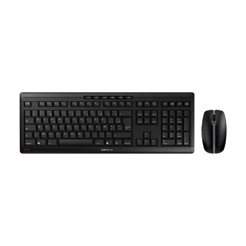 CHERRY Stream Desktop klaviatuur hiirega kontor RF traadita AZERTY prantsuse must