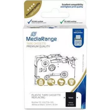 MediaRange plastlindikassett Brother TZ-335 12mm 8m valge mustal