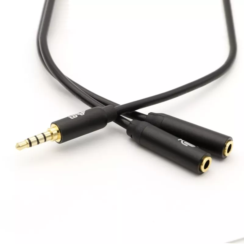 Adapter TB 3.5mm MiniJack jaotur 1x 3,5 mm isane 2x 3,5 mm emasele, mudel AKTBXAJ0P2J030B