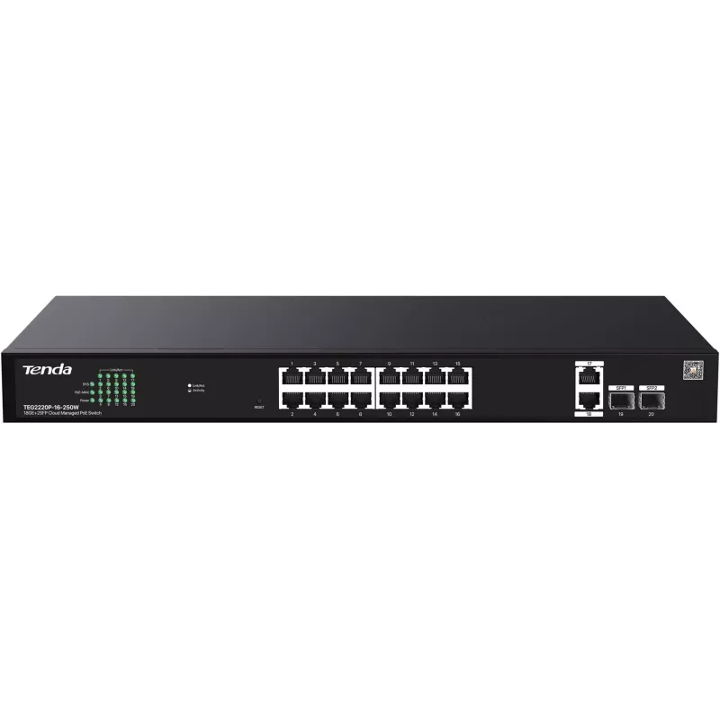 TENDA TEG2220P-16-250W — Gigabit Websmart L2 Cloud PoE+ 16×1Gb/s, 230W