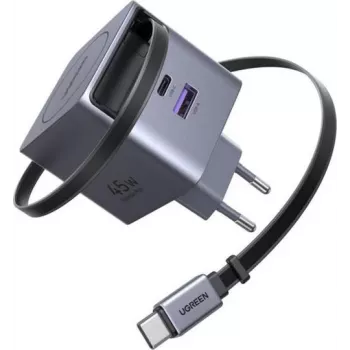 USB-C / USB-A kiirlaadija UGREEN 45W GaN 2-pordiga (mudel 65822)