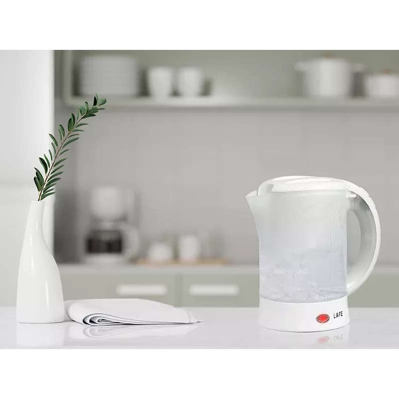 Elektriline veekeetja LAFE LAFCZA45865, roostevaba teras, 0,6 L, 600 W, helehall, hingedega lukustatav kaas