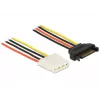 Sisemine toitekaabel DeLOCK 60136 0,2 m SATA 15-kontaktiline Molex 4-kontaktilisele