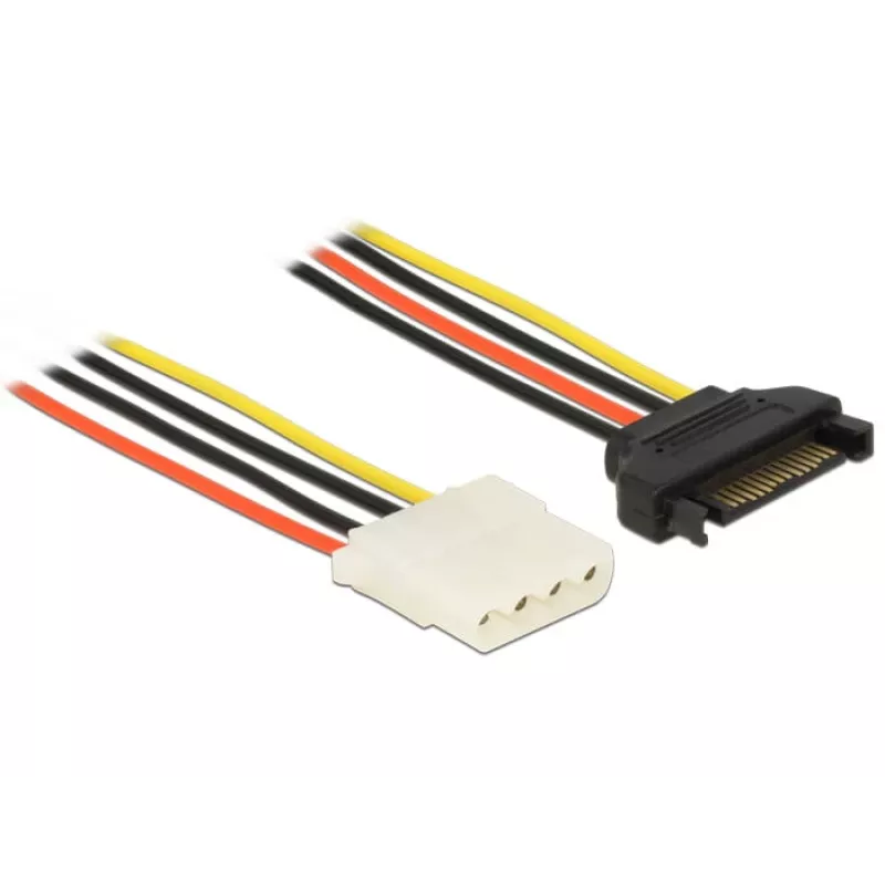 Sisemine toitekaabel DeLOCK 60136 0,2 m SATA 15-kontaktiline Molex 4-kontaktilisele