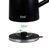 IDEALi veekeetja 1,7 l, terasest korpus, võimsus 1500 W, must