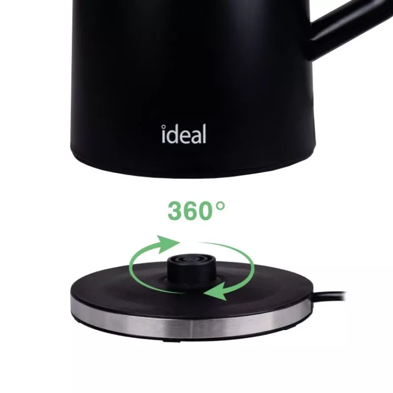 IDEALi veekeetja 1,7 l, terasest korpus, võimsus 1500 W, must