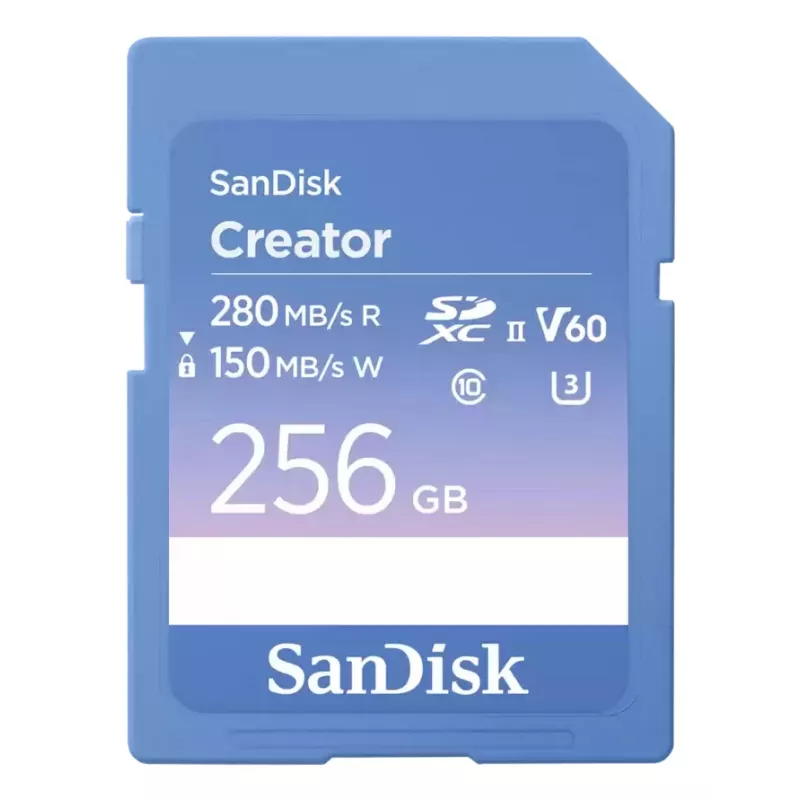 SanDisk Creator SD-mälukaart UHS-II 256GB, kiired edastuskiirused kuni 280 MB/s