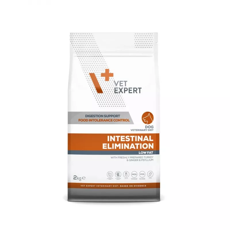 Kuiv koeratoit VETEXPERT Veterinary Diet Intestinal Elimination, veterinaarvalem, 2 kg, kalkun, 31% valku