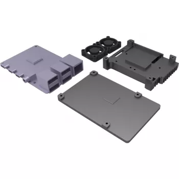JOY-IT RPI CASE ALU07F - korpus Raspberry Pi 4, Alu, ventilaator, must (RB-ALUCASEP4+07FAN)